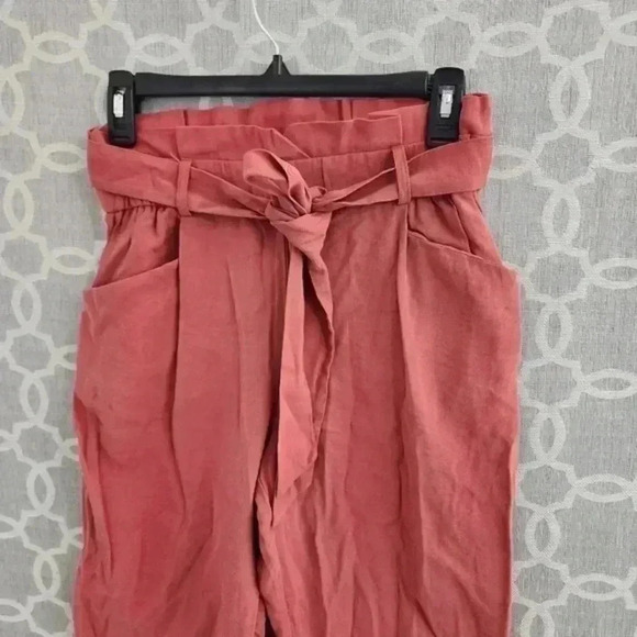Zara‎ Trf Collection Tied Waist Paper bag Tapered Leg Women's Pants S - Picture 3 of 7